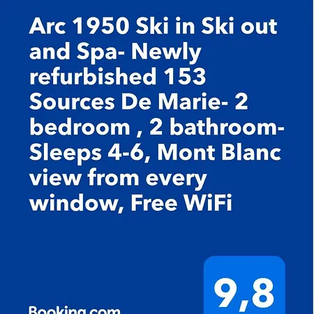Apartment Arc 1950 Ski-in Ski-out: Mont Blanc Views & Retreat *